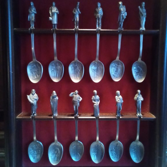 15% OFF Vintage Franklin Mint Pewter Spoon Collection - A Christmas Carol - Picture 1 of 14